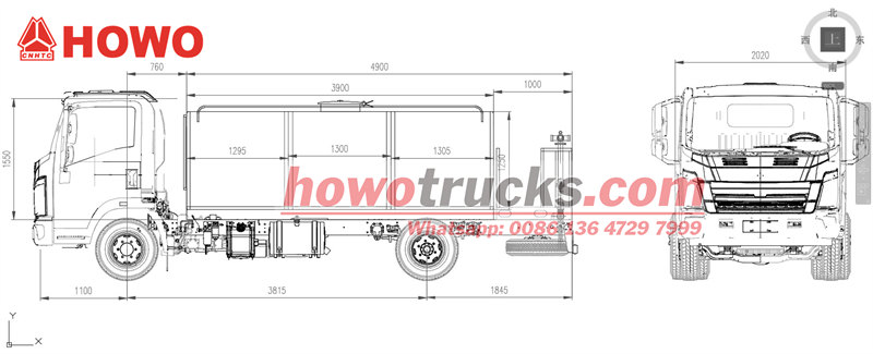 HOWO water tank truck drawing