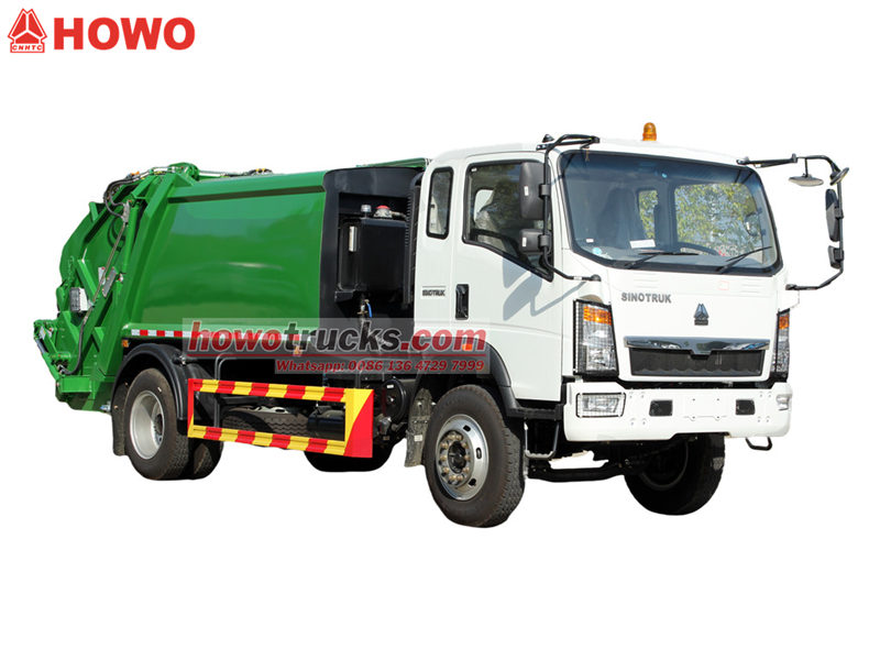 Howo light 8CBM garbage compactor truck