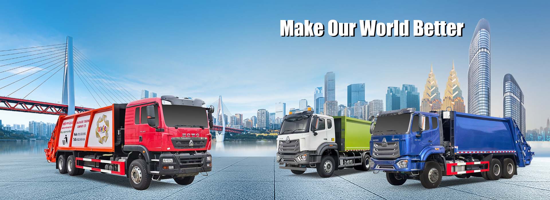 شاحنة ضغط النفايات من نوع هوو