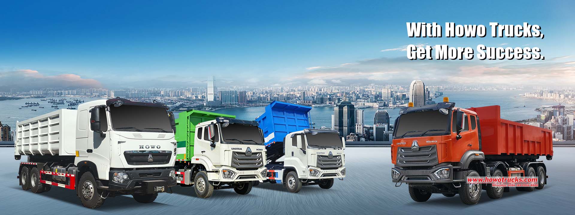 مورد شاحنات Howo ذات رافعة خطافية، نوفر شاحنات Howo ذات أذرع تحميل وتفريغ بسعات 10 أطنان، 15 أطنان، 20 أطنان، و25 طنًا.