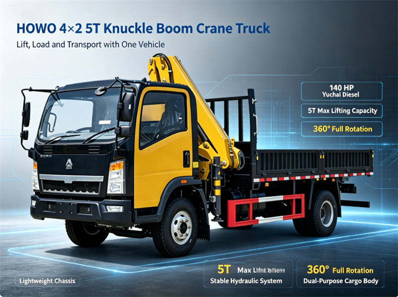 HOWO 5Ton truck mounted hydraulic lifting crane HOWO 5Ton truck mounted hydraulic lifting crane
